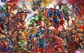 Captain America, The Flash, Thor, Spider, Man, Superman