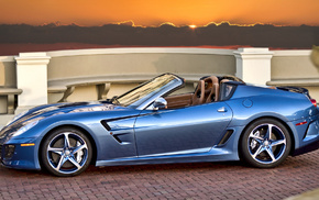 cars, Ferrari, sunset