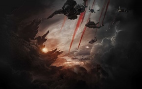war, airborne, Godzilla