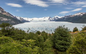 sky, mountain, forest, ice, nature