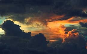 nature, clouds, sunset