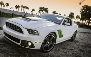 Ford Mustang, white, cars