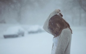 girl outdoors, girl, snow