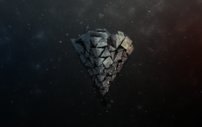 digital art, rock, triangle