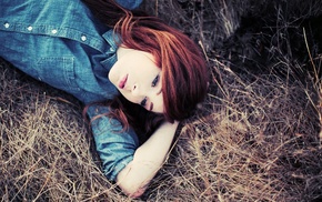 redhead, girl outdoors