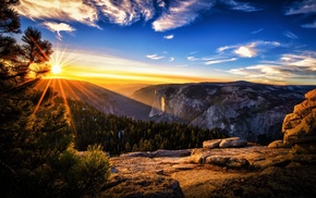 sunset, landscape