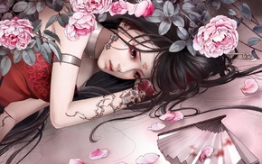 anime, anime girls, tattoo, original characters
