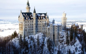 castle, stunner, winter, rock