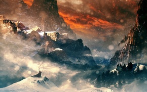 landscape, mountain, fantasy art