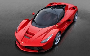 Ferrari, supercar, gray background, sportcar, red