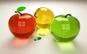 apples, 3D, white background
