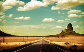 New Mexico, road, landscape, southwest, clouds