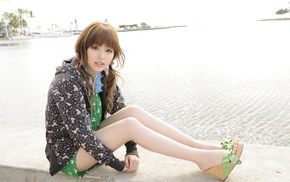 , legs, Aya Hirano, wedge shoes, feet, girl
