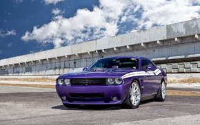 cars, road, Dodge, purple