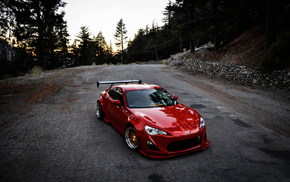 Subaru, cars, road, tuning, red
