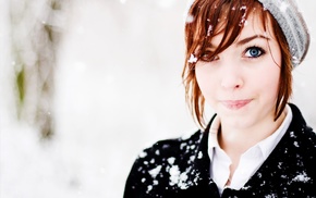 redhead, girl, blue eyes
