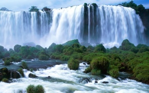nature, greenery, waterfall, water