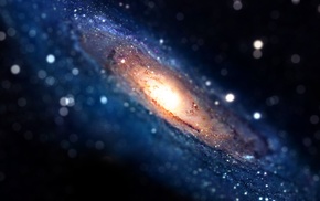 stars, space, Andromeda, tilt shift, galaxy, glitter