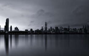 Chicago, cities, mist, America