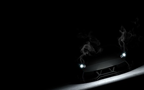 photoshop, minimalism, Lamborghini, smoke, cars