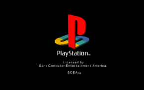 logo, PlayStation, black
