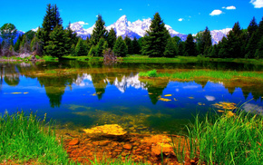 pond, mountain, stunner