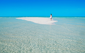 girls, island, girl, sea