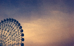 sky, ferris wheel, vintage