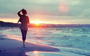 girl, beach