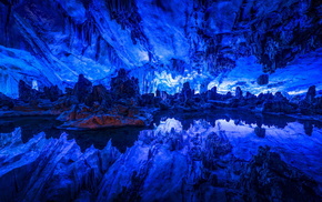 China, cave, reflection, stunner