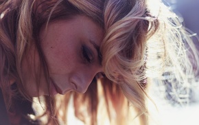 blonde, girl, face