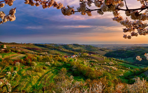 valley, stunner, sky, Italy