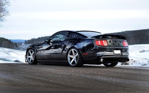 mustang, black, cars, Ford
