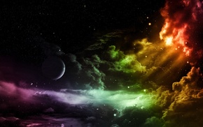 colorful, space, clouds