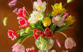 still life, vase, flowers