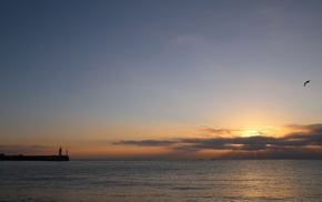 stunner, lighthouse, morning, dawn, sea