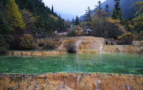 lake, nature, forest, China