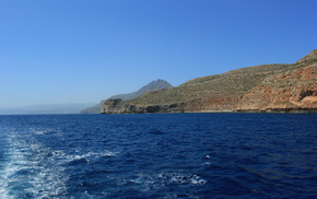 sea, mountain, nature