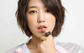 girl, brown eyes, open mouth, face, Korean, Park Shin