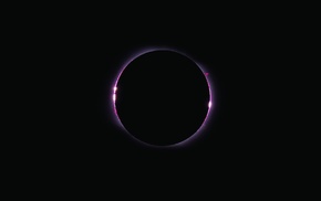 minimalism, black background, eclipse, space art