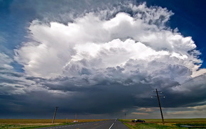 car, sky, nature, road, clouds