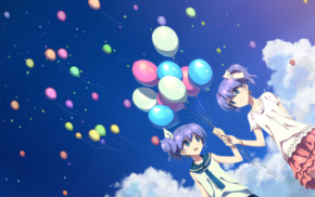 anime girls, DJ Max, balloons