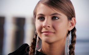 closeup, girl, face, braids, ponytail, girl outdoors