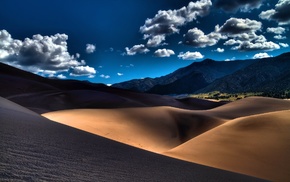 mountain, sky, clouds, nature