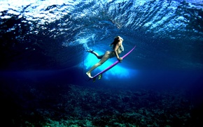 girl, surfers, water