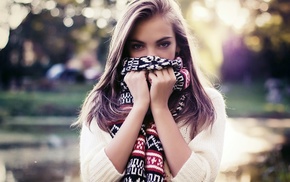 girl, scarf, model