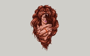 girl, lion, hair, girls, body