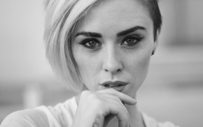 face, Alysha Nett, girl, monochrome