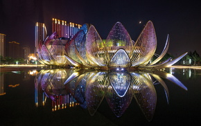 water, China, lighting, lights, night