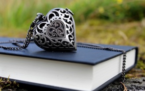photo, heart, book, macro, stone
